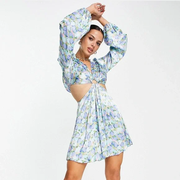 Topshop cut-out floral mini dress